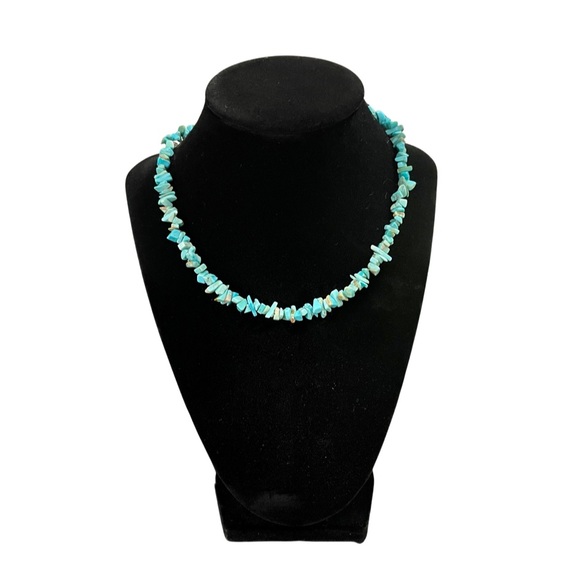 Turquoise Necklace with Sterling Silver Clasp - Picture 1 of 3